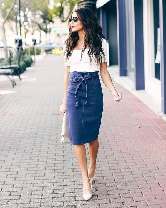 5 cách phối đồ dự tiệc siêu cuốn cút cùng chân váy jeans midi – DISFS – Tư  Vấn Thời Trang Trực Tuyến